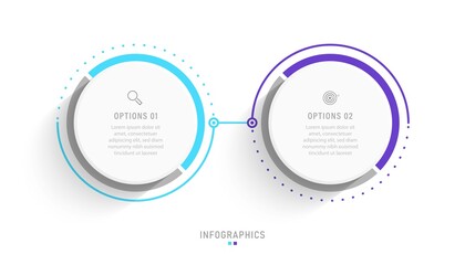 Wall Mural - vector infographic label design template with icons and 2 options or steps. can be used for process 