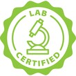 © Revolutionizzed - lab certified green badge rounded outline stamp icon
