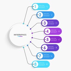 Vector Infographic label design template with icons and 8 options or steps. Can be used for process diagram, presentations, workflow layout, banner, flow chart, info graph.