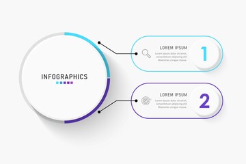 Wall Mural - vector infographic label design template with icons and 2 options or steps. can be used for process 