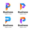 © BlackSweet_Studio - Set of letter P logo collection with colorful concept for company