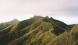 © Scopio - Green mountain under white sky