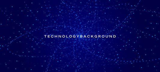 Aufkleber - Abstract blue futuristic technology background . High tech digital spiral background .