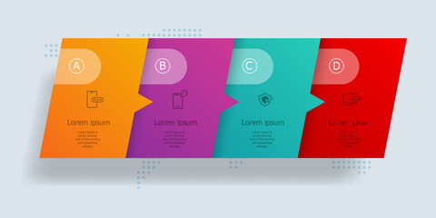 Wall Mural - abstract infographics 4 steps for business and presentation