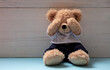 © Rawf8 - Teddy bear in an empty child room, covering eyes