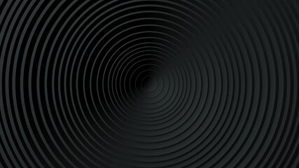 Poster - Abstract pattern of circles with the effect of displacement. Black clean rings animation. Abstract background for business presentation. Seamless loop 4k 3d render