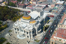 Palacio De Bellas Artes Palace Of Fine Arts In Historic Center Of Mexico City CDMX, Mexico. Historic Center Of Mexico City Is A UNESCO World Heritage Site Since 1987.