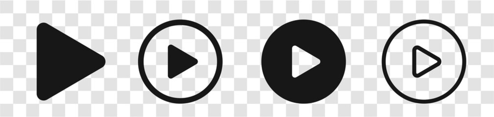 Poster - Play Button Icon Circle vector set | Video Audio Player Symbols isolated | - stock vector