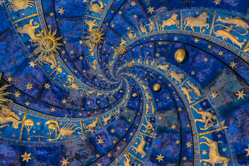 Leinwandbilder - Droste effect background. Abstract design for concepts related to astrology and fantasy.