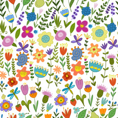 Poster - Magic Garden Background. Seamless Pattern for your design