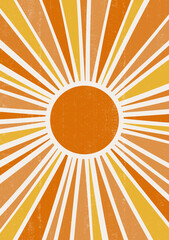 Wall Mural - Abstract  Sun print boho minimalist printable wall art