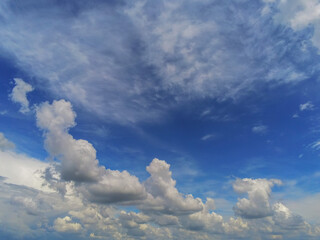 Blue cloudy sky. Abstract nature background.