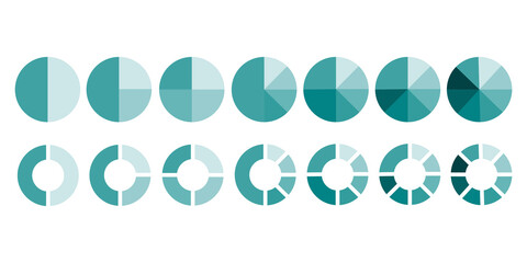 Poster - Sector circles. Flat infographic template. Green circles pies. Stock image. EPS 10.
