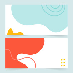 Wall Mural - Set of Editable minimal horizontal  banner template. Suitable for social media post and web internet ads. Vector illustration
