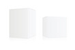 © Sergey - Set of white box mockup. Cosmetics product package mock up. Vector 3D illustration isolated white background.