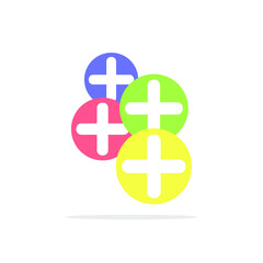 Poster - Plus icons with trendy isolated backgrounds. plus icons for your website design Clock icon logo, app, UI. Clock icon Vector illustration, EPS10.