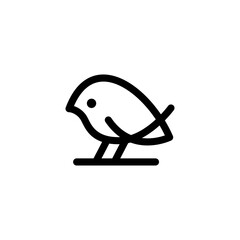 Sticker - little bird line monoline logo vector icon illustration