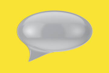 Leinwandbilder - Ultimate Gray Speech Bubble on a Illuminating Yellow Colour. 3d Rendering