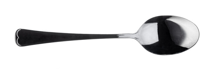 Plastic black spoon isolated on a white background