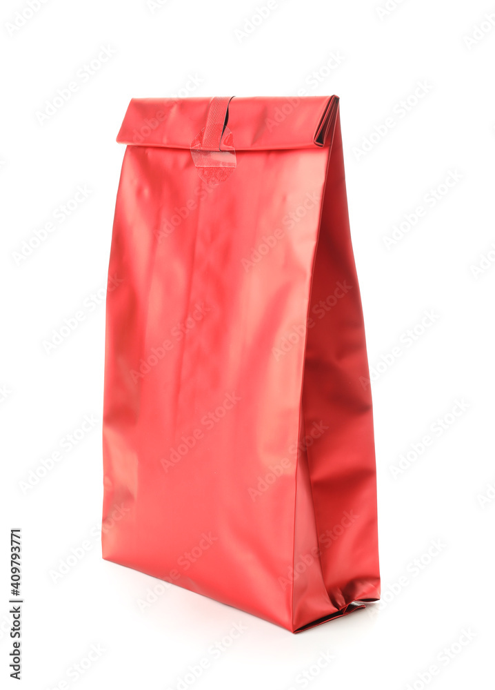 Blank paper bag on white background