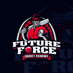 Cricket Academy Sport Player Logo