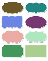Wall Mural - set of label various colors with different shape isolated on white background.