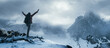 © m.mphoto - Wanderer in verschneiter Winterlandschaft