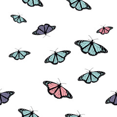 Canvas Print - Vector butterflies pattern