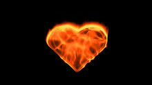 Flaming Heart On The Black Background. Love Feeling Concept. 3d Rendering.