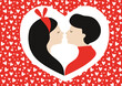 Valentine's Day symbols - kiss, heart