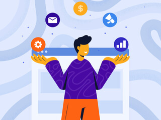 Poster - Modern colorful concept illustration of Digital Marketing