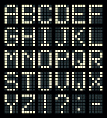 Digital numbers isolated on black background.