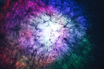 Aufkleber - Beautiful abstract texture circle in colorful light. Background pattern for design. Macro photography view.