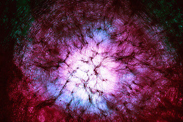 Aufkleber - Beautiful abstract texture circle in  purple light. Background pattern for design. Macro photography view.