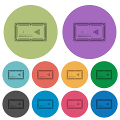 Poster - Billiard game with balls and cues color darker flat icons