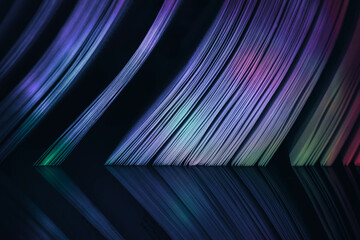 Fototapete - Close up Beautiful book pages in the color light on a night. Background pattern for design. Macro photography view.