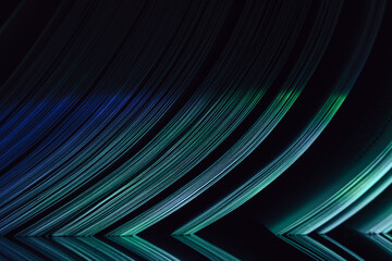Poster - Close up Beautiful book pages in the color light on a night. Background pattern for design. Macro photography view.
