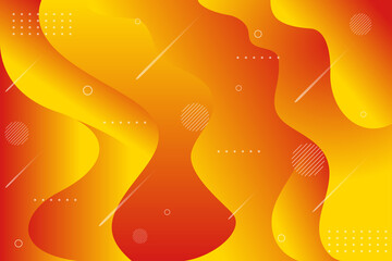 Poster - abstract dynamic fluid overlap textured orange yellow gradient background. memphis style design. mod