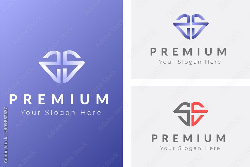 modern SS monogram vector logo design template. Minimalist line art ...