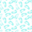 © Alla - Floral seamless pattern with colorful exotic leaves on white background. Tropic blue branches. Fashion vector stock illustration for wallpaper, posters, card, fabric, textile.