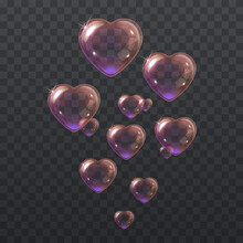 Soap Pink Bubbles In The Shape Of A Heart