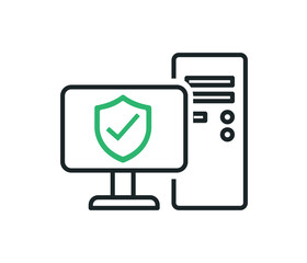 Fototapete - computer and internet security icon flat vector design, illustration