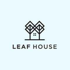 Wall Mural - abstract house logo. leaf icon