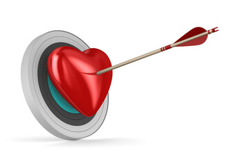 Wall Mural - arrow and heart on white background. isolated 3d illustration