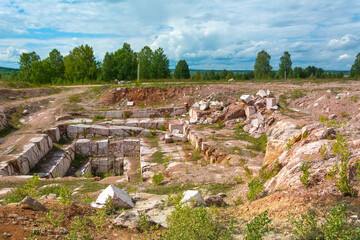 Abandoned marble quarry near the village of Artyshta