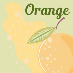 Sticker - orange fresh fruit organic healthy food