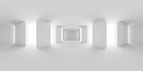 Fototapeta  - White abstract empty room with columns HDRI map