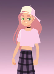 Poster - girl character wearing trendy clothes youth culture