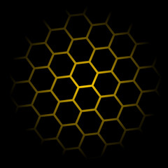 Poster - yellow honeycomb background. honeycomb seamless pattern. geometric hexagons background. vector illus