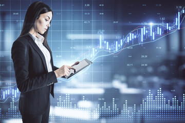 Aufkleber - Businesswoman using tablet